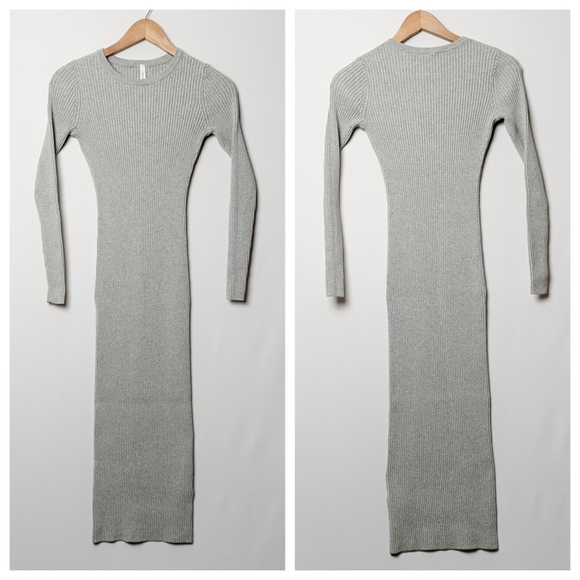 BABATON Streep Sweater Dress Grey Maxi ARITZIA - Picture 7 of 11